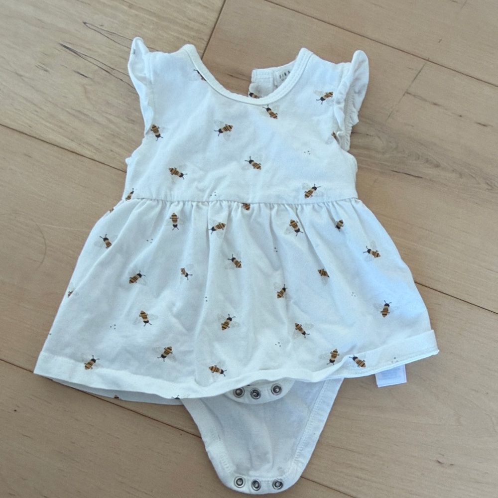 Adorable White Baby Dress with Floral Print firsts by petite lem